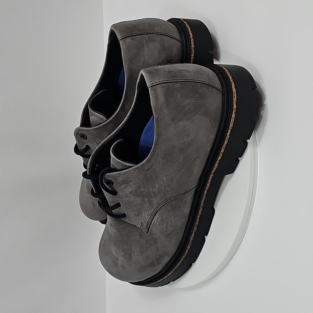 NIB Birkenstock Highwood Lace Low 44 Regular Fit Graphite Gray Nubuck Leather - Picture 8 of 12